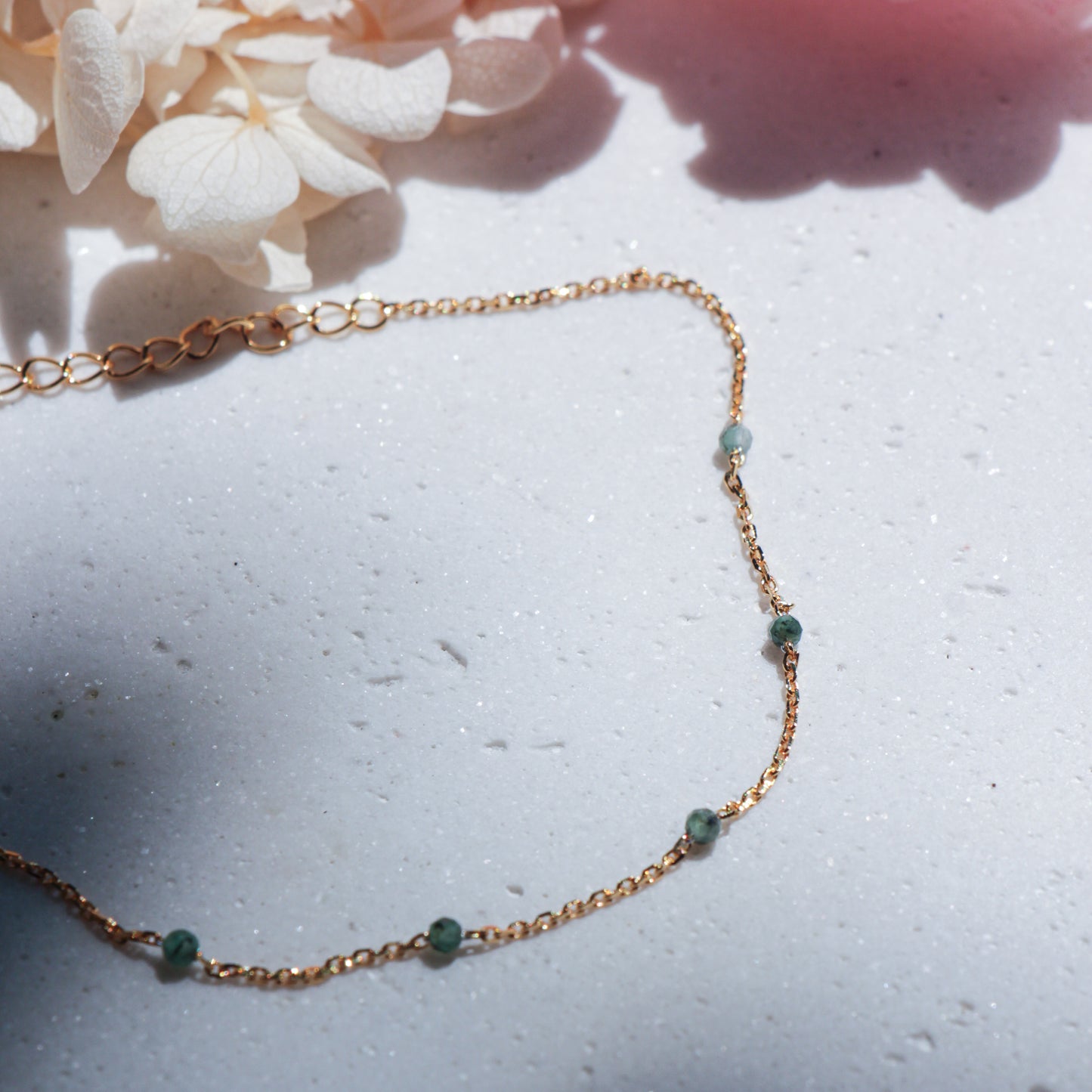 Emerald Mini Gemstone Bracelet/Anklet