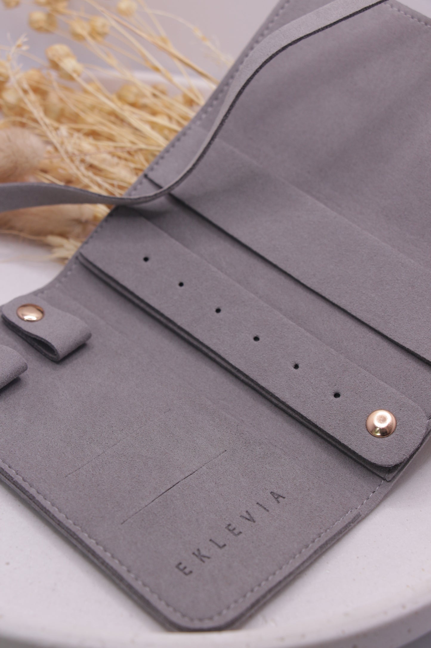 Soft Jewelry Roll Travel Case