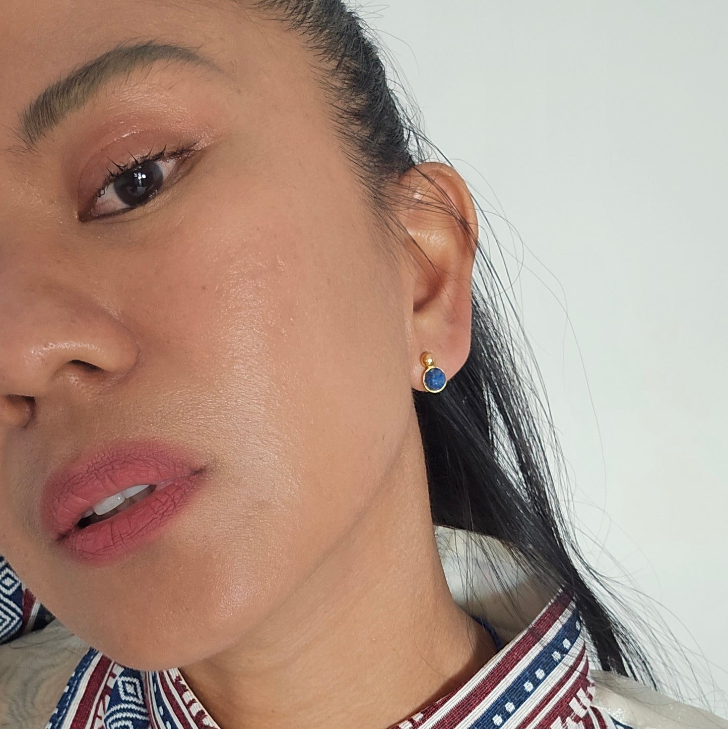 Lapis Gemstone Studs