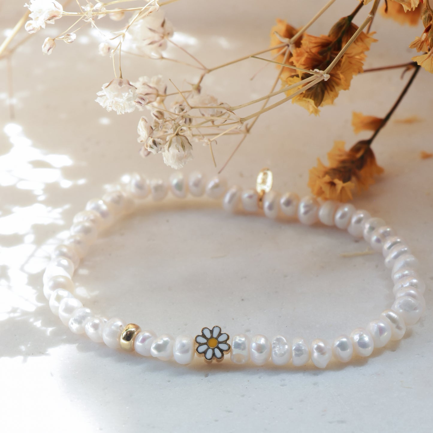 Freshwater Pearl with a Flower Charm