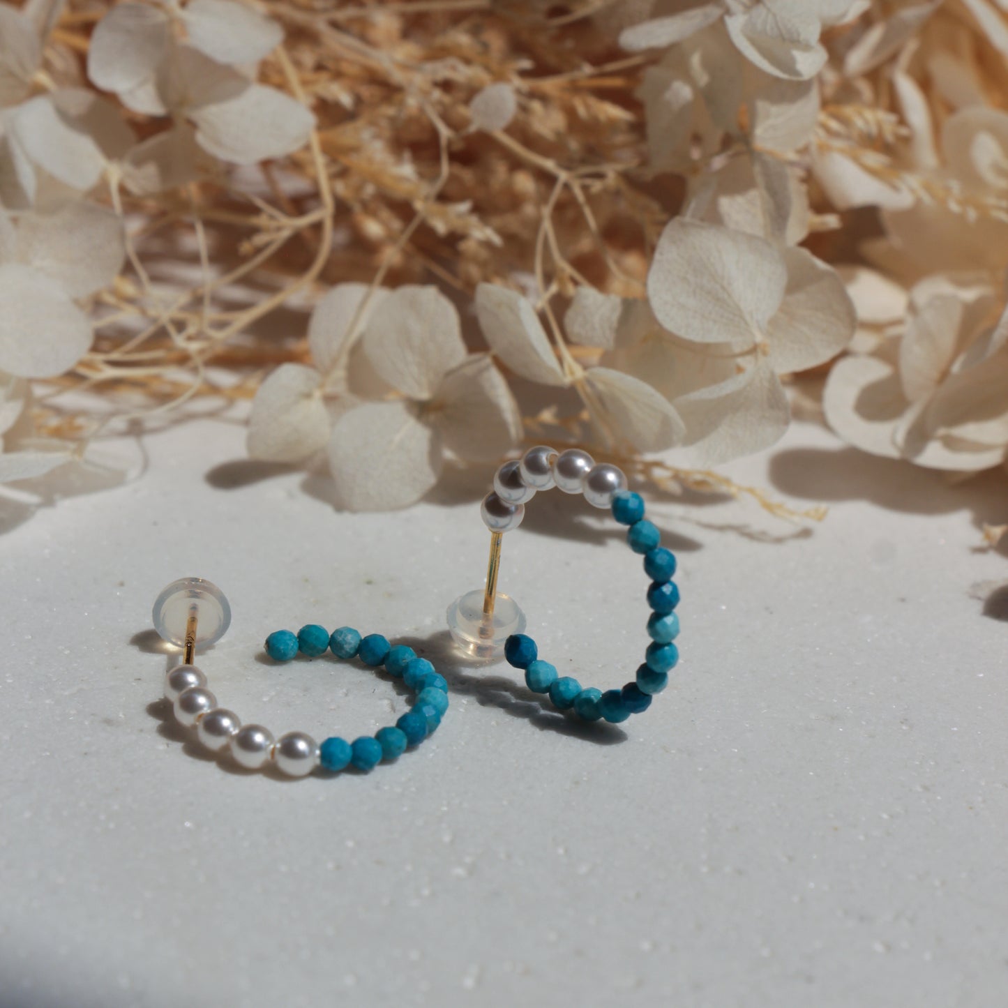 Turquoise Mini Gemstone Hoops