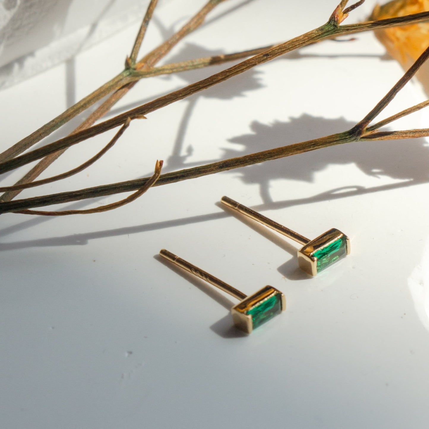 Emerald Green Studs