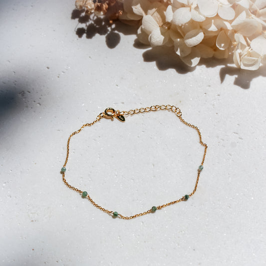 Emerald Mini Gemstone Bracelet/Anklet