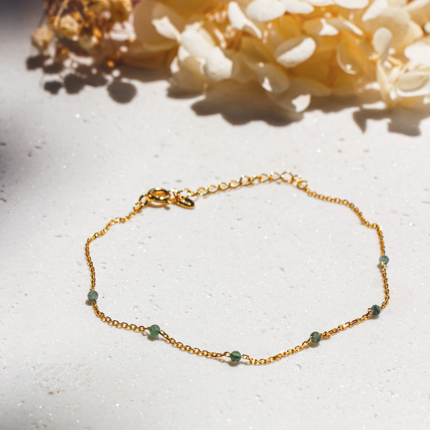 Emerald Mini Gemstone Bracelet/Anklet