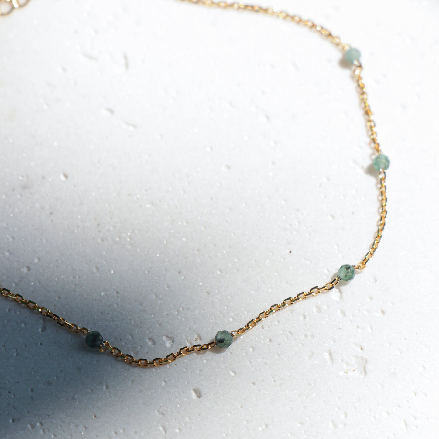 Emerald Mini Gemstone Bracelet/Anklet