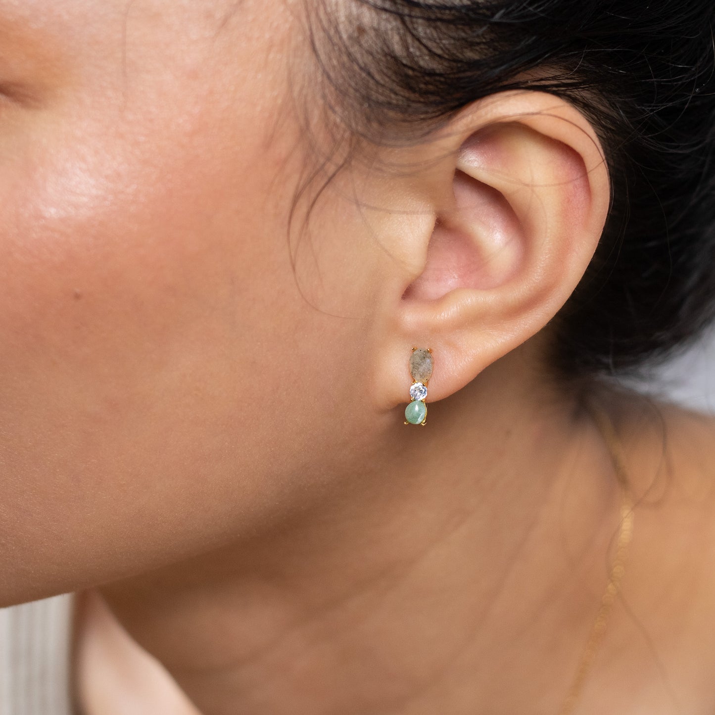 Green Aventurine Studs