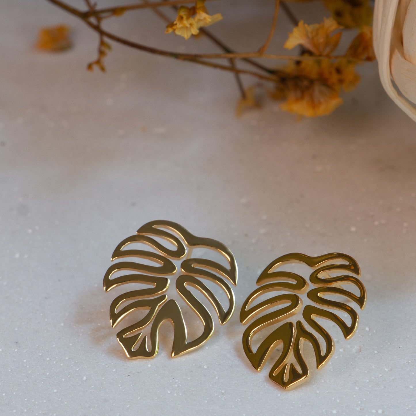 Tropical Monstera Stud Earrings (mini)