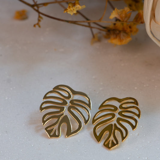 Tropical Monstera Stud Earrings (mini)