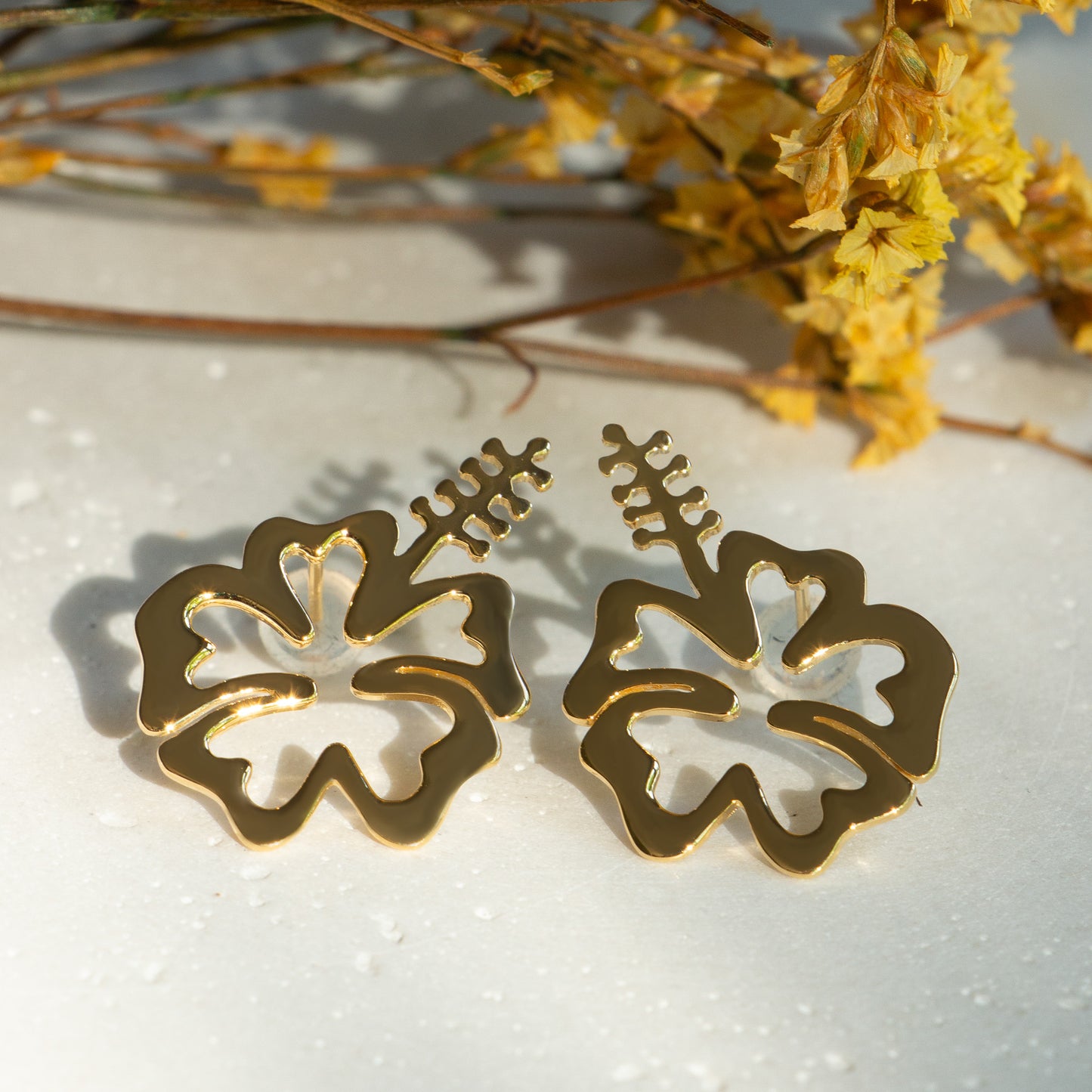 Tropical Hibiscus Stud Earrings