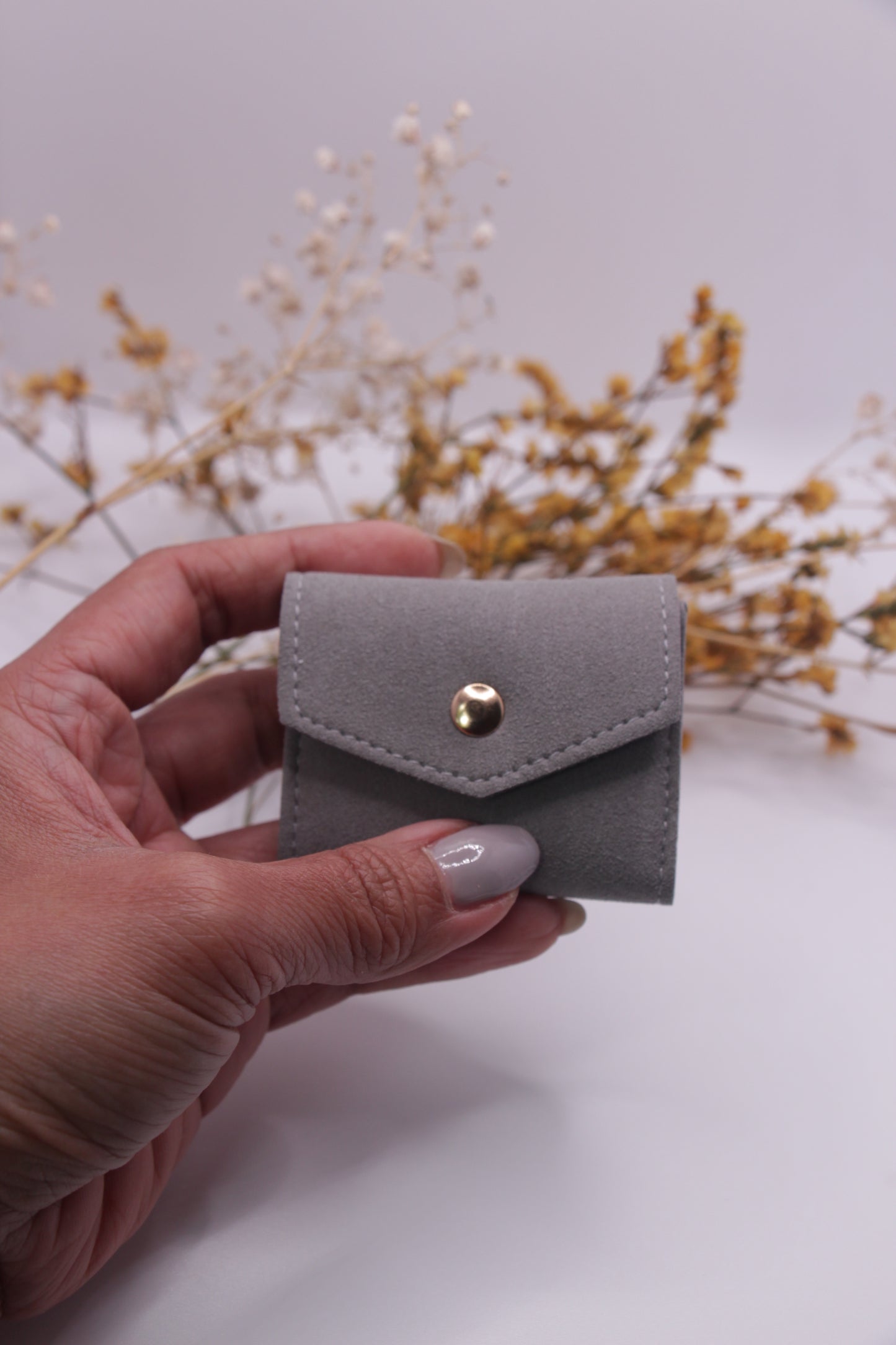 Snap pouch Microfiber Mini Travel Jewelry Pouch