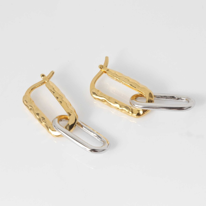 Two-Toned Drop Earrings