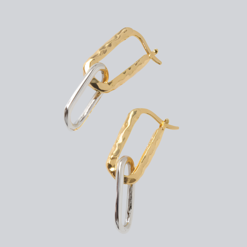 Two-Toned Drop Earrings