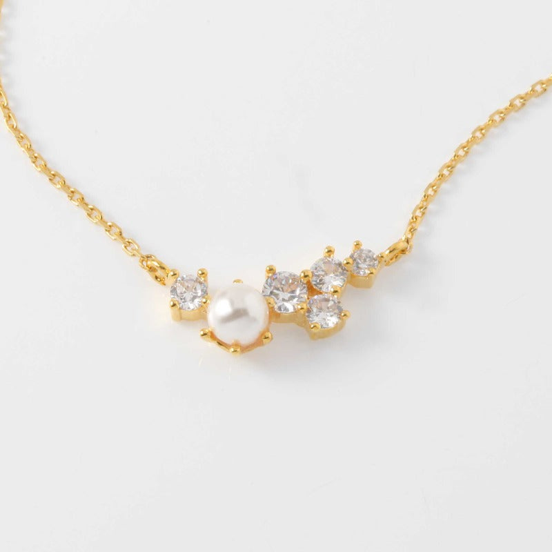 Crystal Pearl CZ Necklace