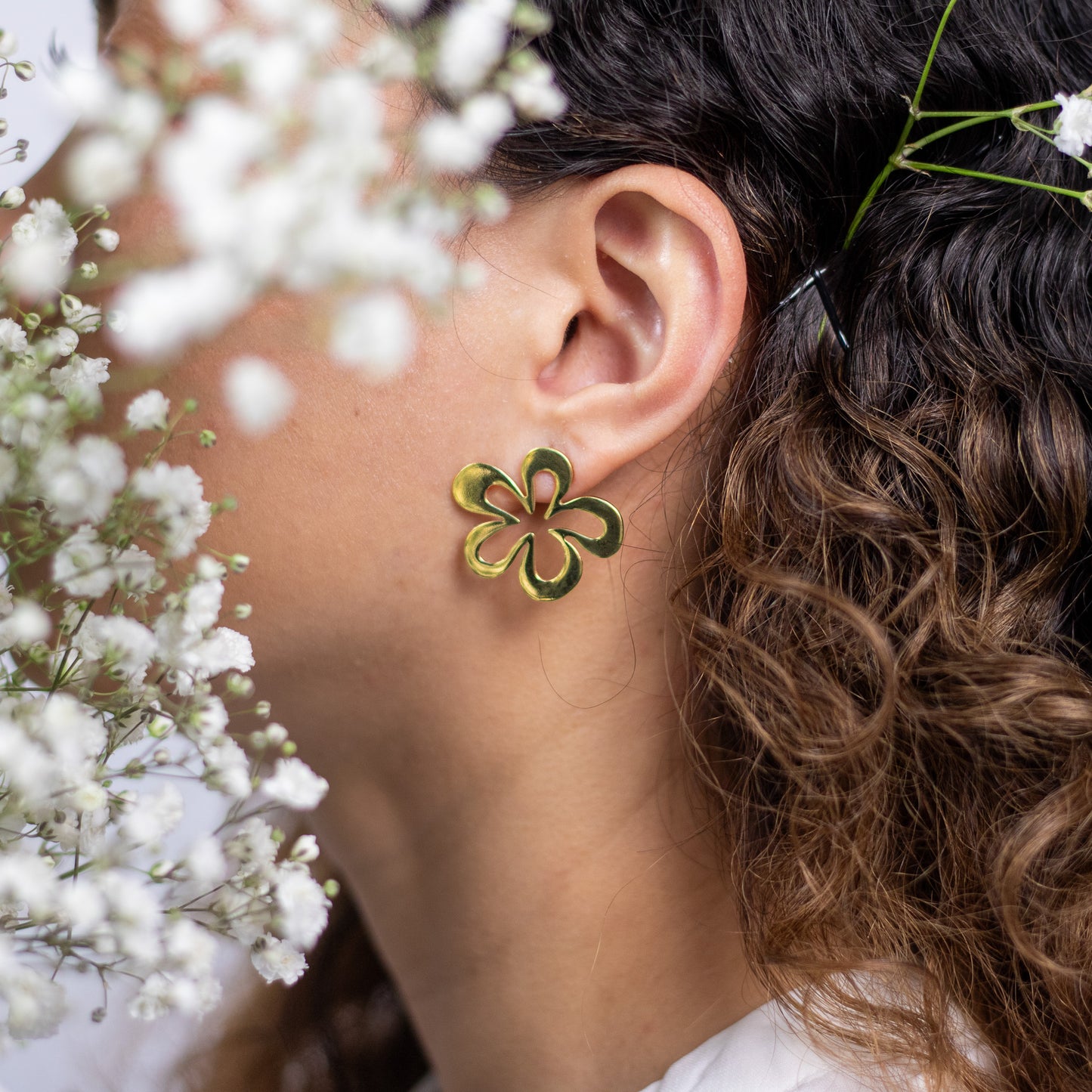 Plumeria Statement Stud Earrings