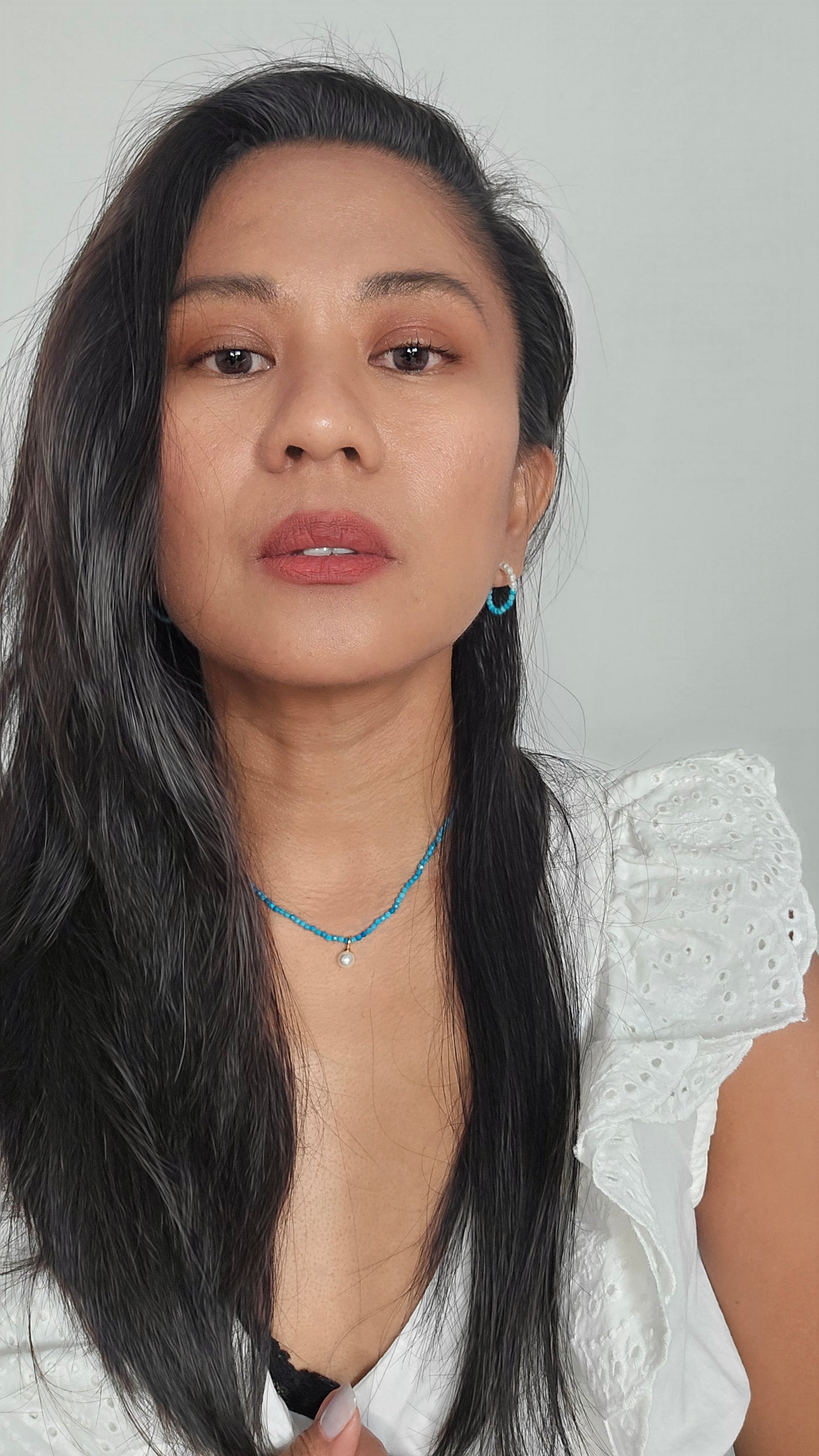 Turquoise Mini Gemstone Hoops