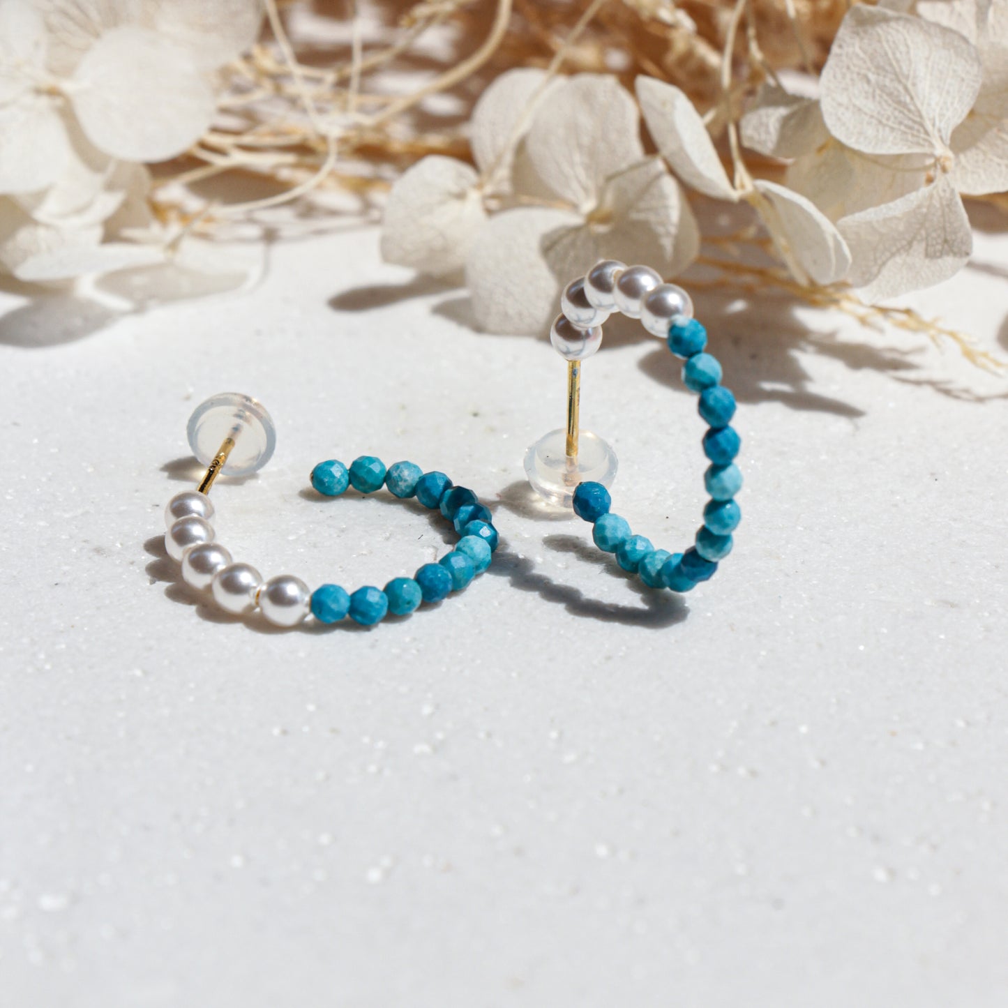 Turquoise Mini Gemstone Hoops