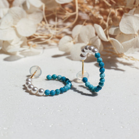 Turquoise Mini Gemstone Hoops