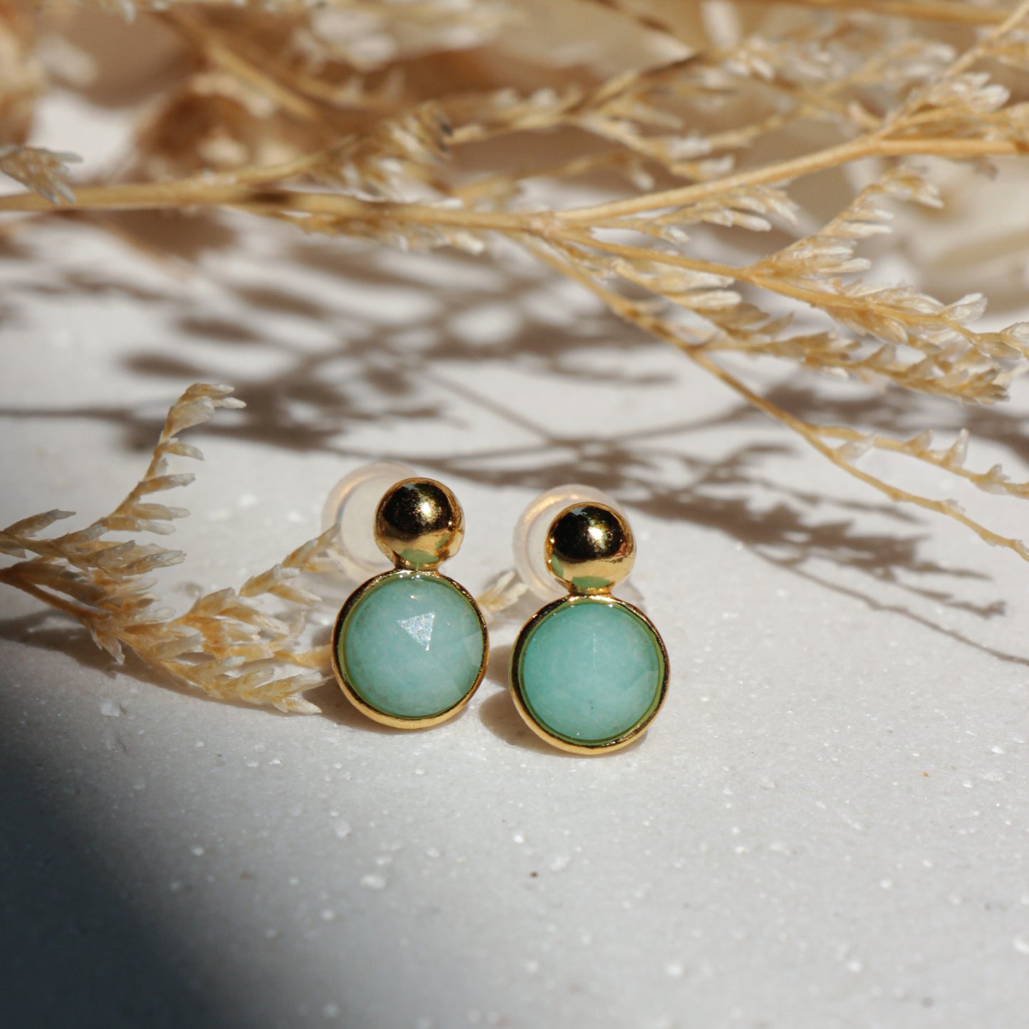 Chrysoprase Gemstone Studs