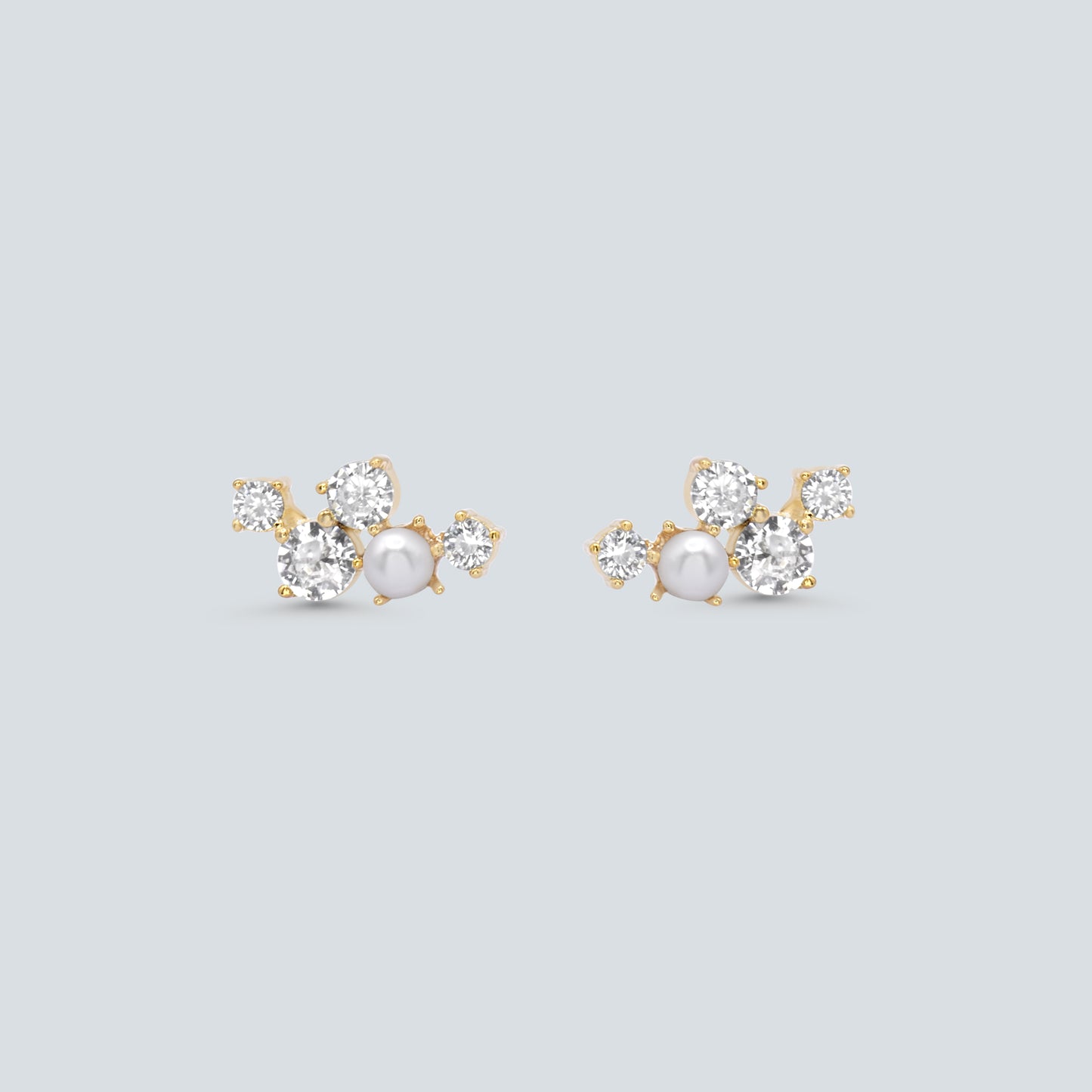 Crystal Pearl CZ Studs
