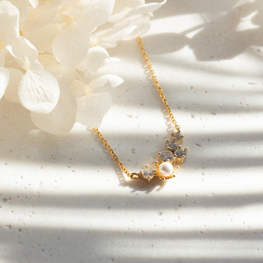 Crystal Pearl CZ Necklace