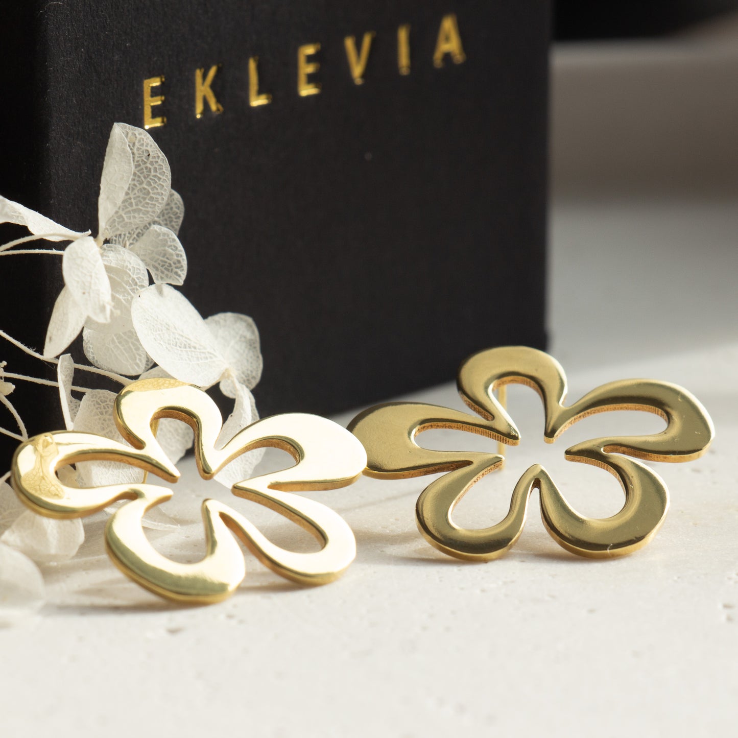 Plumeria Statement Stud Earrings