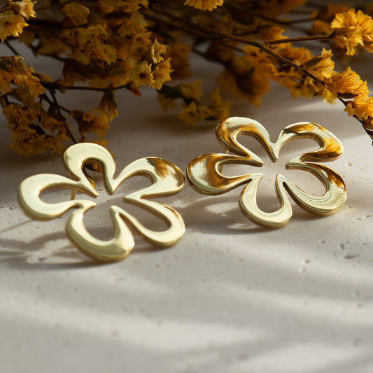 Plumeria Statement Stud Earrings