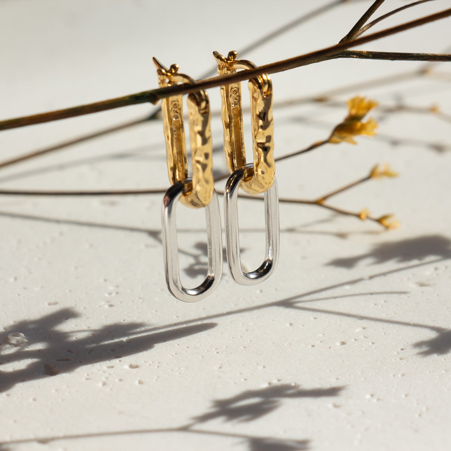 Two-Toned Drop Earrings