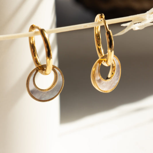 Mother of Pearl Hoops