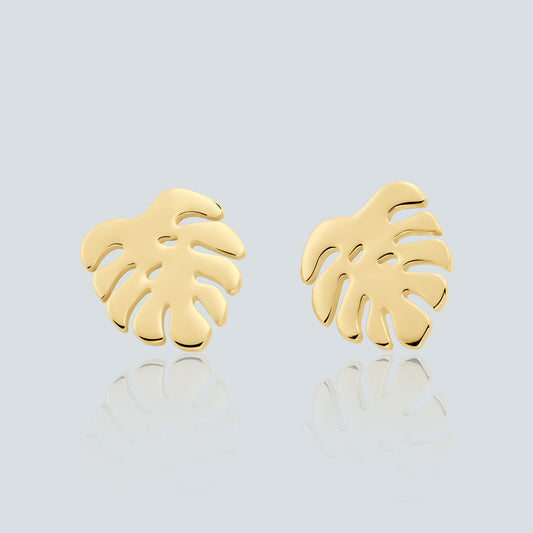 Monstera Stud Earrings