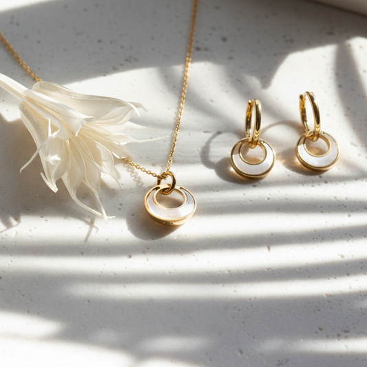 Mother of Pearl Necklace & Earrings