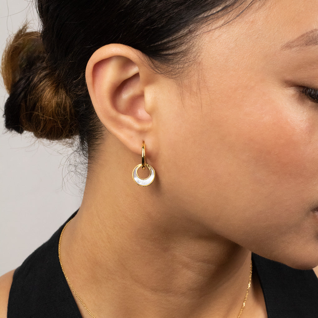 Mother of Pearl Hoops