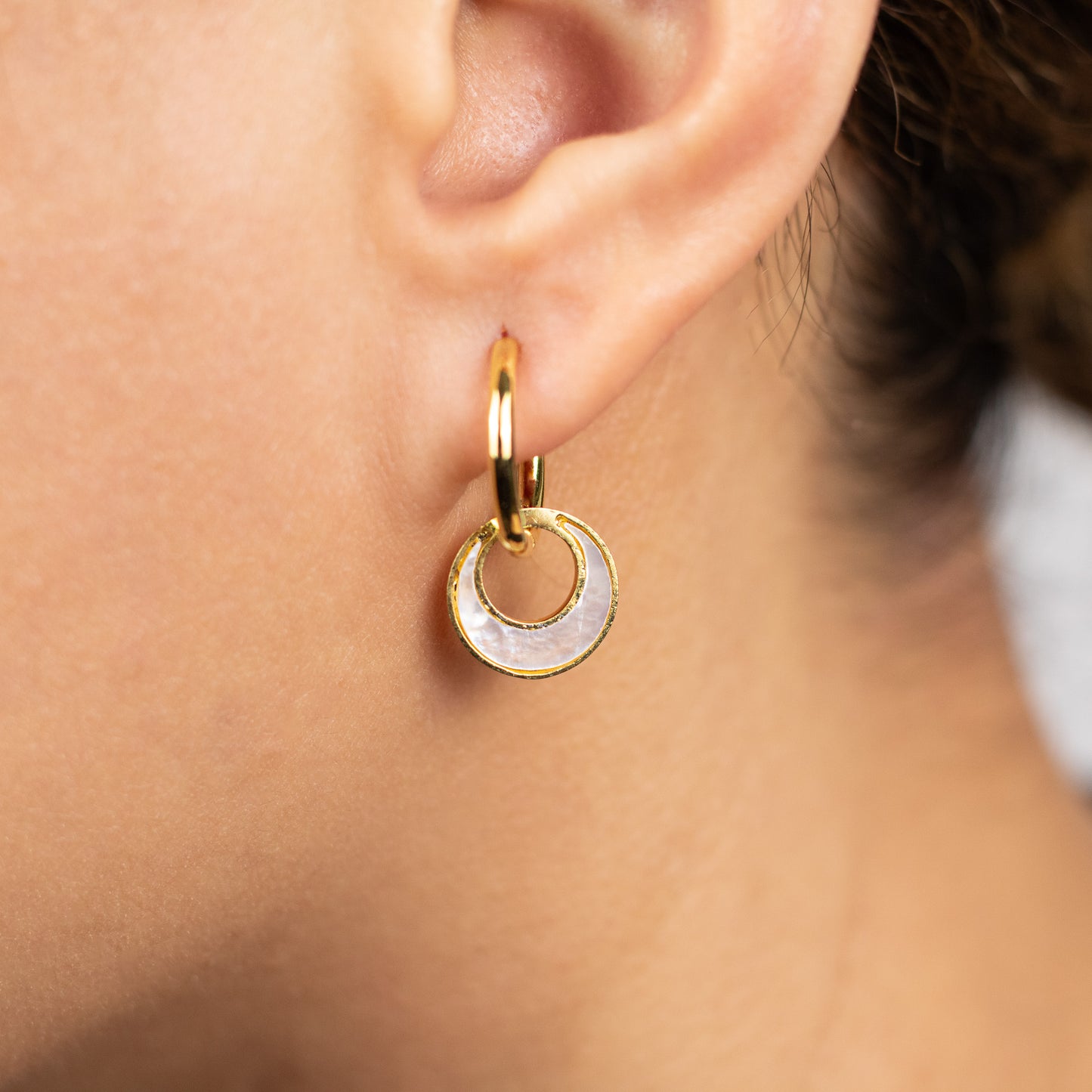 Mother of Pearl Hoops
