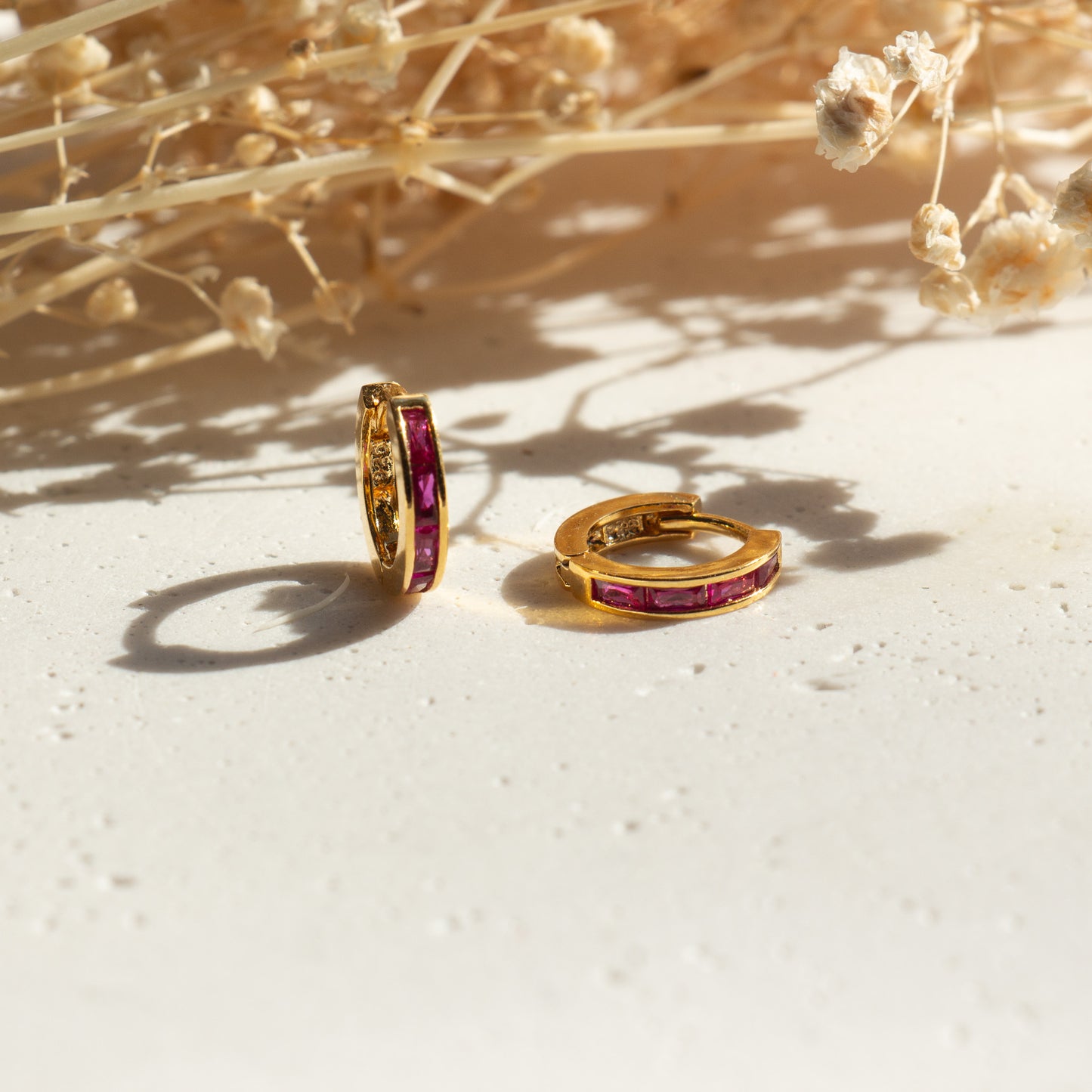 Ruby Red Hoops