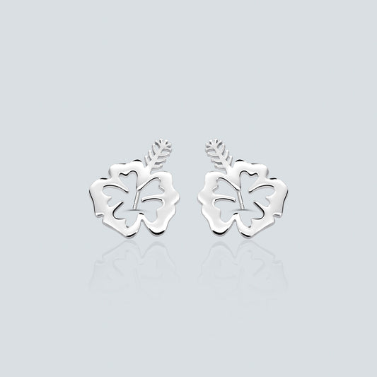 Hibiscus stud earrings - S925