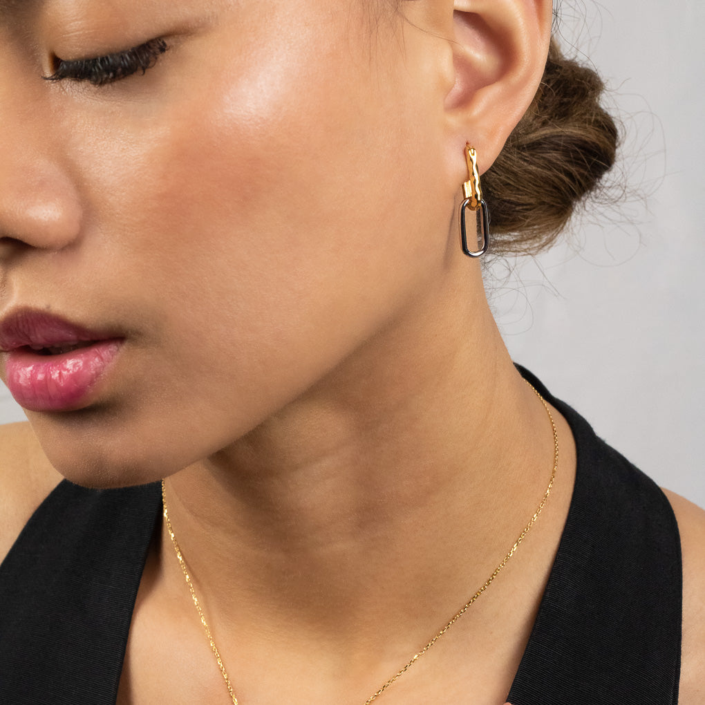 Two-Toned Drop Earrings